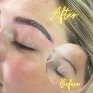 Before and after Brow Lamination at KG Salon